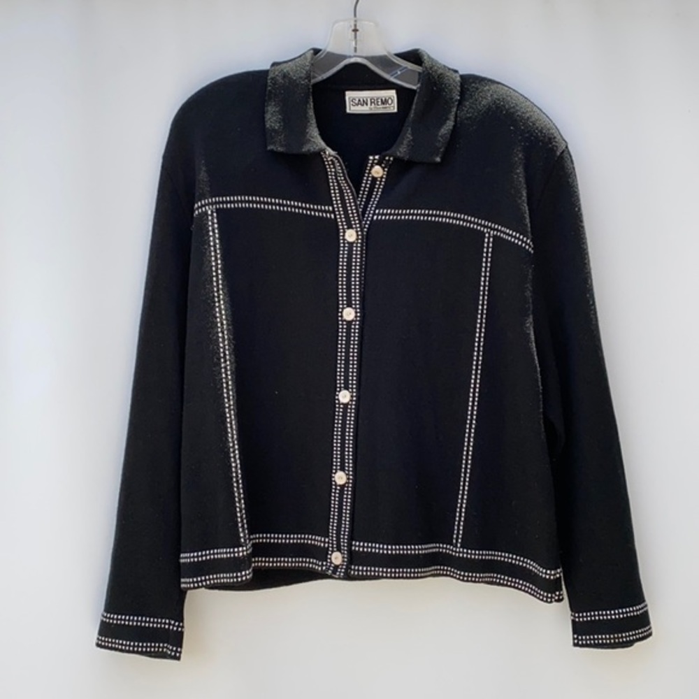 Vintage San Reno contrast stitch‎ look sweater